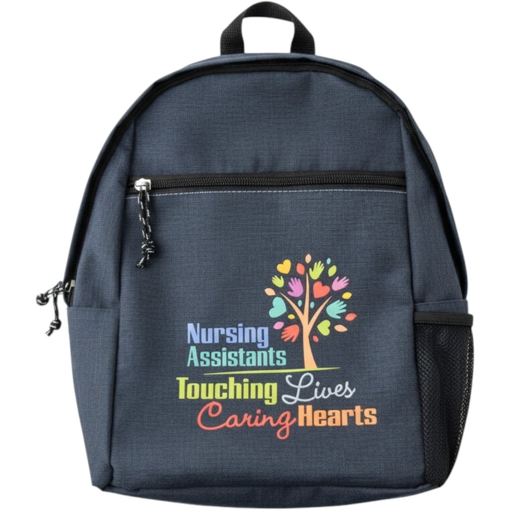 Nursing Assistants Touching Lives Caring Hearts Backpack Navy Blue One Size